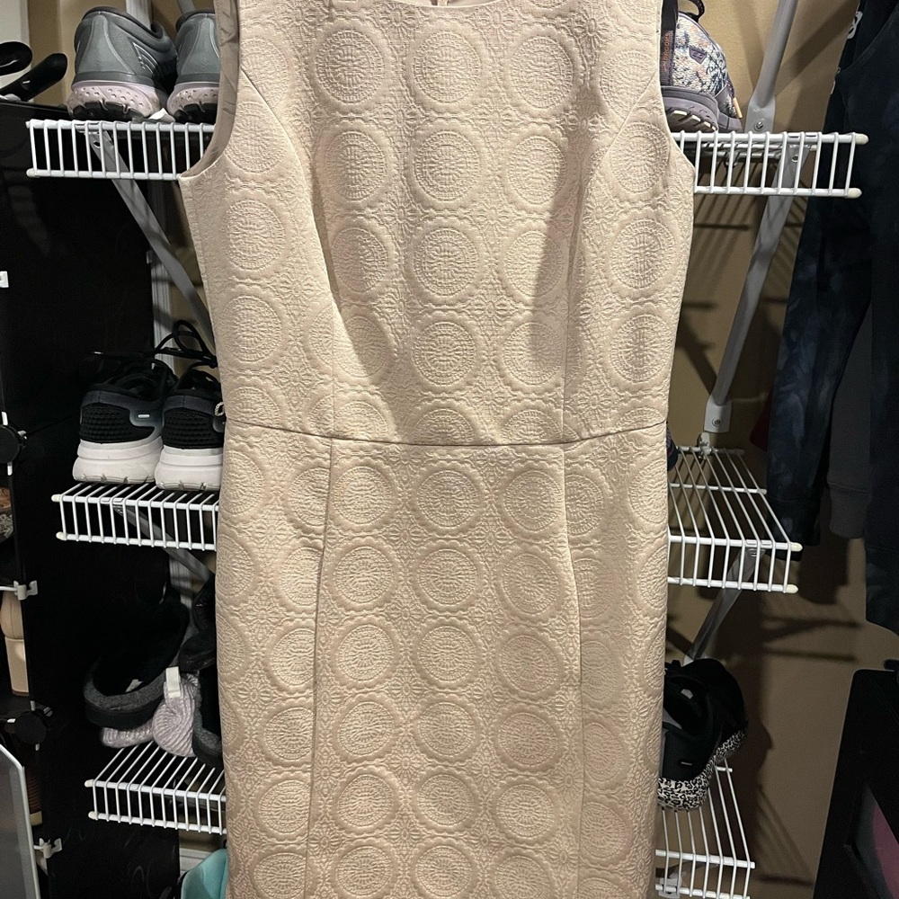 Evan Picone Textured Cream Midi Dress